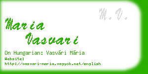 maria vasvari business card